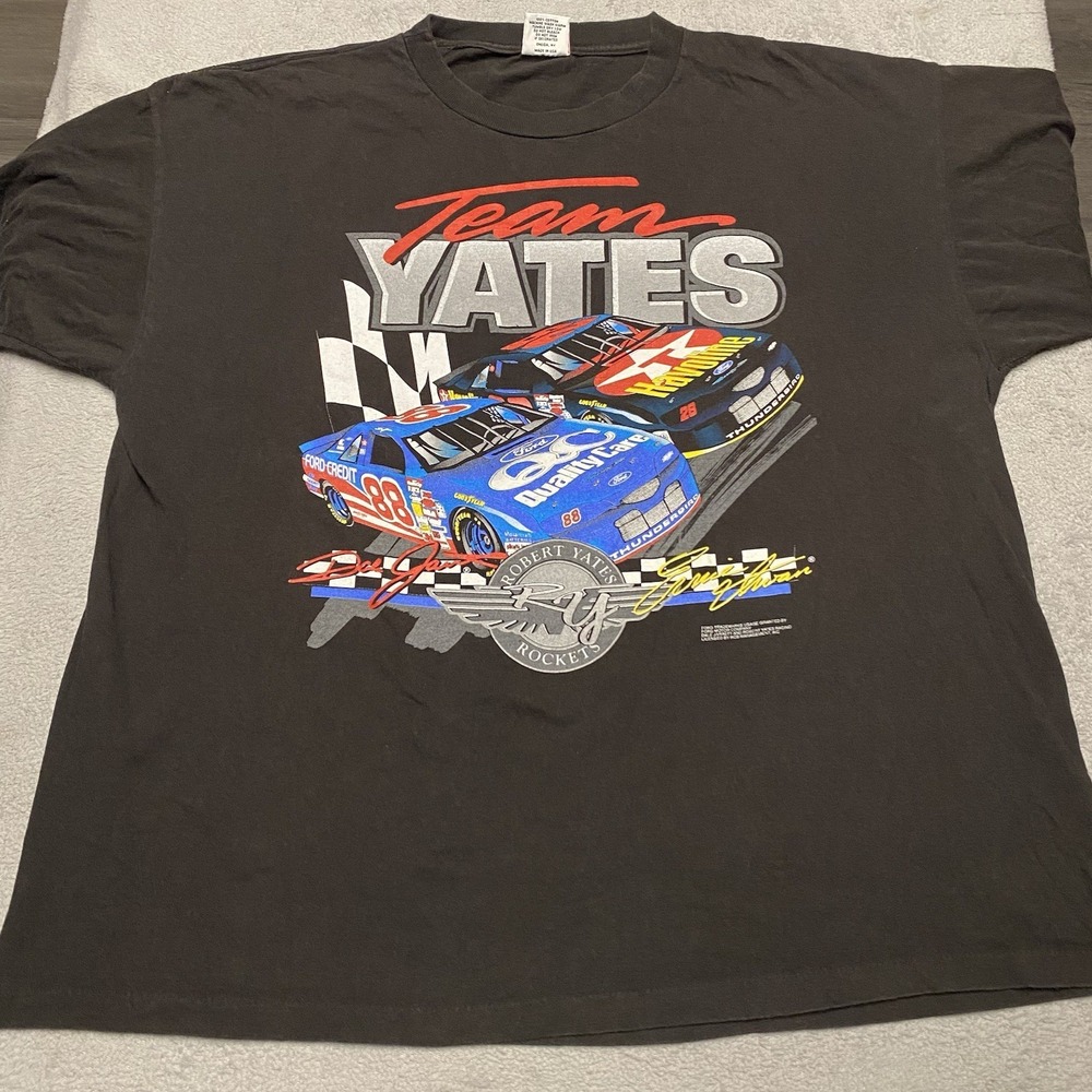 Vintage Nascar T Shirt‎ Mens XXL Team Yates Double Sided Single Stitch